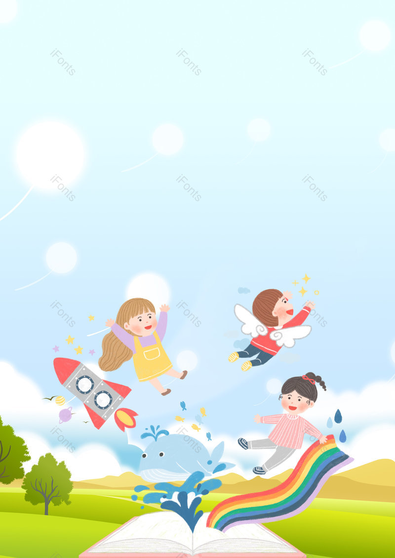 卡通手绘风格61儿童图书彩虹背景,插画/手绘图,插画/手绘图库,插画/手绘图下载,插画/手绘